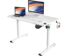 Dripex Scrivania Regolabile in Altezza 110cm, Standing Desk Scrivania Motorizzata Ergonomica, Scrivania multifunzione per computer, studio, postazione di lavoro, Bianco