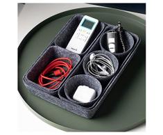 JDWBT Organizer Cassetti Scrivania in Feltro, Set di 8 Impilabile Organizzatori per Cassetti, Divisori per Cassetti Versatili per Ufficio, Cucina, Armadio (Grigio Scuro)