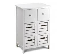 King Home C656837 Cassettiera 6 Cassetti, Bianco, 50X32X75H