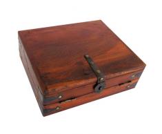 Guru del tesoro stile antico legno pieghevole scrivania da viaggio