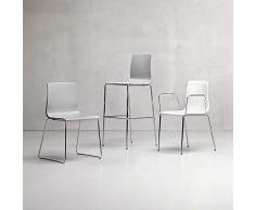Scab Set 2 Design Alice Sedia a Slitta e scocca in tecnopolimero Grigio Chiaro