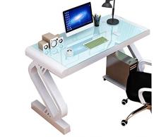 Scrivania PC Scrivania In Vetro Temperato Per Sala Studio, Scrivania Semplice Per Camera Da Letto, Scrivania Per Computer Desktop Da Casa, Facile Da Installare (Color : Blue, Size : 120 * 60 * 75cm)