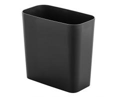 mDesign Elegante pattumiera differenziata – Moderno cestino spazzatura rettangolare per bagno, ufficio o cucina – Robusto cestino per raccolta plastica, carta e altri rifiuti – nero