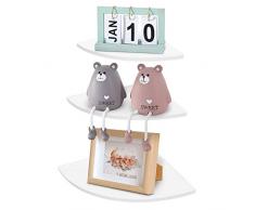 3 pezzi Mensola ad Angolo, mensole a Muro angolari Colore Bianco, Mensola da Parete Scaffali Mobili a Muro angolari Portata 5 kg per Camera da Letto, Soggiorno Home Office Decor