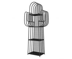 ZAW Libreria Bookshelf Creativo Ferro Battuto Cactus 4 scaffale libreria Open Storage Bookshelf Free Standing Storage Display scaffali for Home Office (Color : Black)