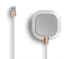 SiZHENG Alta sensibilità del Microfono del Computer omnidirezionale USB -42dB Plug Play Tavolo Portatile per Windows, Computer, Desktop, riunioni (Bianca)