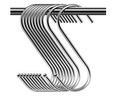 Confezione da 30 ganci a S in metallo resistente, a forma di S, per utensili da cucina, ufficio, bagno, armadio, officina, garage, ufficio, casa, casa, set essenziale