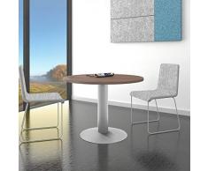 Weber Büro Optima - Tavolo rotondo per riunioni, Ø 100 cm, in legno di noce