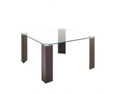 Scrivania Scrittoio Tavolo da Salotto Soggiorno Salone Ufficio in Vetro Resistente Gambe In Ecopelle, Design Elegante Moderno - Luxury Long Island - 120 x 75 x 120 Cm Moka