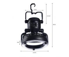 Combinazione Di Lampade Per Fanali E Lanterne Da Campeggio, Ventilatore Da Soffitto A Tenda, Tenda Da Campeggio A 18 LED Multifunzione 2 In 1 Con Ventilatore A Soffitto (Nero)