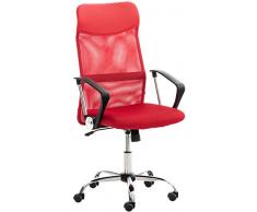 CLP Sedia Ufficio Washington In Rete Traspirante E Similpelle I Sedia Scrivania Girevole I Sedia Ergonomica Direzionale, Colore:rosso