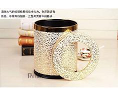 pattumiera tavolo spazzatura pelle luxe ufficio bidone bianco classico