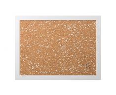 Bi-Office, Bacheca Black & White, Lavagna In Sughero Con Inclusioni Bianche EVA, Cornice Bianca MDF, 60x45cm, (SF1414116616)