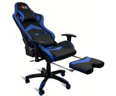 Piushopping X-Bull Sedia Gaming con Poggiapiedi Ergonomica da Ufficio Computer Reclinabile con Supporto Lombare Poltrona (Blu e Nera)
