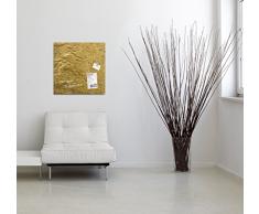 Sigel GL262 Lavagna magnetica di vetro / bacheca di vetro artverum, Design Metallic-Gold, 48 x 48 cm