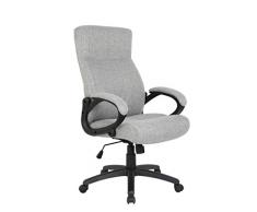Poltrona Sedia Ufficio Girevole Regolabile MERRYFAIR Wau 2 Ergonomica Poggiatesta Alluminio Tessuto Bianco Nero Grigio 84630274