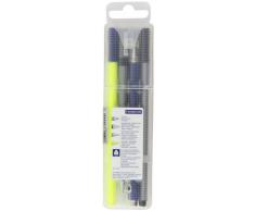 Staedtler 34 SB4 ST Triplus Mobile Office, Set Scrittura da Ufficio Composto da 1 Fineliner Nera, 1 Penna a Sfera Blu, 1 Portamine e 1 Evidenziatore Giallo, 34 Sb4