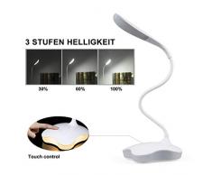 Lampada da Tavolo LED, Trylight Lampada da Scrivania per Cameretta di Bambini, Ricaricabile Lampade da Tavolo con Sensore Touch per Studio, Lettura(base giallo )
