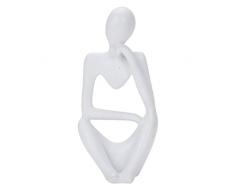 Astratto Bianco Pensatore Statua Uomo Pensiero Uomo Scultura Resina Umana Collezionabile Figurine Opere Darte Decorazione per Office Scaffale Desktop Libreria Decor