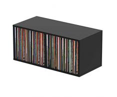 Reloop Glorious Record Box black 230 - contiene fino a 230 dischi da 12, con parete divisoria (115 vinili per scomparto), impilabili con altre Glorious Record Boxes, nero