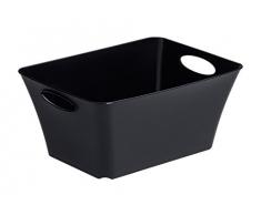 Rotho, Contenitore portaoggetti in plastica "Living", per usi molteplici, da usare nella cameretta dei bambini, in ufficio, bagno, soggiorno etc., 5 l, ca. 29,5 x 21,6 x 13,5 cm, Nero (schwarz)