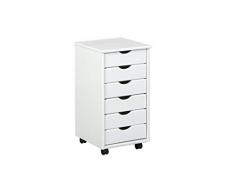 Links - Cassettiera a rotelle, 6 cassetti, 36x40x65 cm