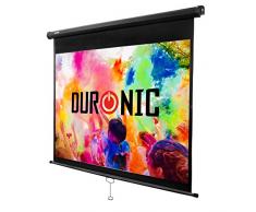 Duronic MPS60 /43 Schermo di proiezione 60” formato 4:3 / 122 X 91 cm telo proiettore telo da proiezione a sviluppo manuale - Fissaggio a muro o a soffitto - Full HD 3D 4K - Home cinema home theater ufficio