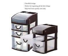 Unità di stoccaggio torre cassetto di stoccaggio in plastica,BAFFECT® unità di archiviazione cassetto con 3 cassettiera di archiviazione cassetto desktop organizzatore per scuola ufficio casa (marrone)