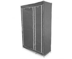 PrimeMatik - Armadio Guardaroba in Acciaio Tessuto 110 x 45 x 175 cm Doppio Grigio con serranda