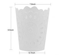 iVansa Pattumiera in plastica, 9,4L Classico Cestino Spazzatura, Vintage Trash Bin Coperchio per Spazzatura Pattumiera Ufficio, 19,8 x 19,8 x 24 cm