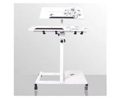 FHT Tavolino Divano con Ruote Tavolo Laptop Table Computer Desk Regolabile in Altezza Tavolo Scrivania Laptop Stand-up Pieghevole Tavolo Notebook Ascensore Comodino Mobile Table per Casa e Ufficio