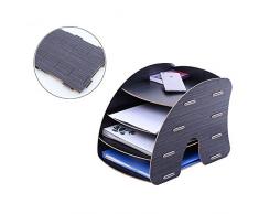 Carta da ufficio Scrivania da scrivania Organizzatore di documenti A4 Supporto in legno nero per ripiano porta-vassoio Organizzatore per carta a4, lettera, rivista