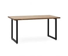 BOX FURNITURE Tavolo ufficio MDRb Strong Eco 120 x 80 x 75 cm nero in legno massello di pino finitura vintage stile industriale