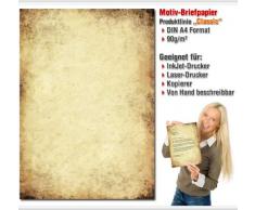 Paper-Media Motivpapier - Carta da lettere, formato A4, motivo: giallo anticato, 20 fogli, 90 gr/mq