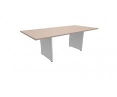 FBasic Tavolo Riunioni Rettangolare in legno - Rovere Bianco - 210x100x73,6 cm