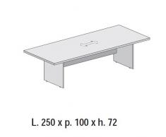Tavolo Riunione Scrivania Ufficio 250x100 struttura pannello legno LM0899