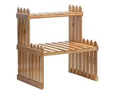 Pianta scaffale Flower Garden stand Flower espositore Bamboo ripiano portaoggetti porta vaso a livelli per casa, ufficio desktop, A