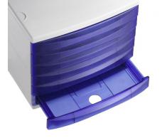 Rotho 1108006189 Cassettiera contenitore per l'ufficio Quadra in plastica (PS), 4 cassetti chiusi, formato A4, di ottima qualità, circa 37 x 28 x 25 cm, grigio