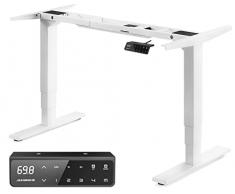 MAIDeSITe Scrivania Regolabile in Altezza con 2 Potenti Motori, 3 Livelli Telaio della Scrivania Elettrica Regolabile in Altezza e 4 Memorie e Promemoria per la Sit-stand - T2 Pro Plus(Bianco)