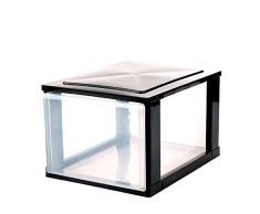 Baroni Home Organiser Cassettiera Ufficio, Organizer Scrivania, Portaoggetti Multiuso in Plastica Colore Nero 1 Cassetto 26x34x20 cm