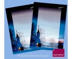 Carta da lettere, motivo chiesa al tramonto, 90 g/mq, 20 fogli