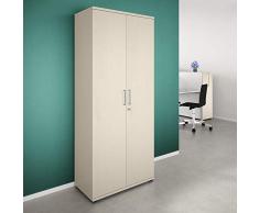 WeberBÜRO Armadio per archiviazione Uni chiudibile a Chiave 5 OH Armadio per Ufficio in Acero Armadio a Battente con Porta a Battente
