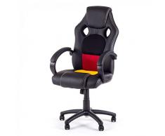 Sedia Ufficio Poltrona girevole Racer Direzionale aggiustabile Seduta Sintetica Scrivania bracciolo disegno presitenziale Gamer Germania Fan Edizione di MY SIT