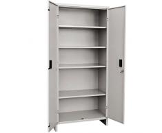 Decorspace Armadio da ufficio tutto piani in lamiera verniciata metallica con ripiani e serraturaMade in Italy (100 x 40 x h 180 cm)