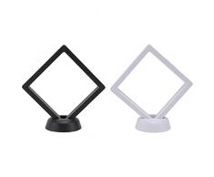 GOOFFY 2 Set Gioielli Cornice Galleggiante Bracciale Collana Anello Espositore Stand Galleggiante Sfida Porta Monete for Negozio Home Office Scaffale