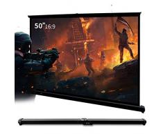 Proiettore Schermo, Cocar 50 Portable Movie Proiettore Schermo 16: 9 per Portabile Mini/Professionale LED/LCD/DLP Proiettore Autonoma Installazione Gratuita Stile Interno 3D 4K HD Cinema Film