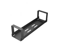 D-Line Ripiano per la gestione dei cavi sotto la scrivania, Passacavi per prolunghe, Autoadesivo o fissaggio con viti, Prendi nuovamente possesso dello spazio sprecato e migliora il look - Nero