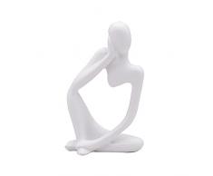 #N/A/a Astratta Moderna di Statue in Resina Scultura Artistico Pensatore Uomo di Pensiero Figurine Decorazioni per Desktop, Home Office Scaffale - Bianco a Sinistra