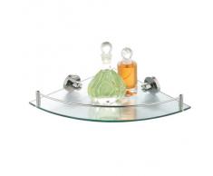 Axentia Mensola Angolare per Bagno in vetro, acciaio inox, circa 25 x 5,7 x 25 cm