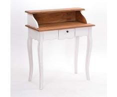 DESIGN DELIGHTS Secretaire Napoleon in Legno Massiccio Riciclato, Stile coloniale Vintage, 80 x 92 cm x 40 (L x A x P), scrittoio in Stile Shabby | Colore: 06 casa Rustica Bianca